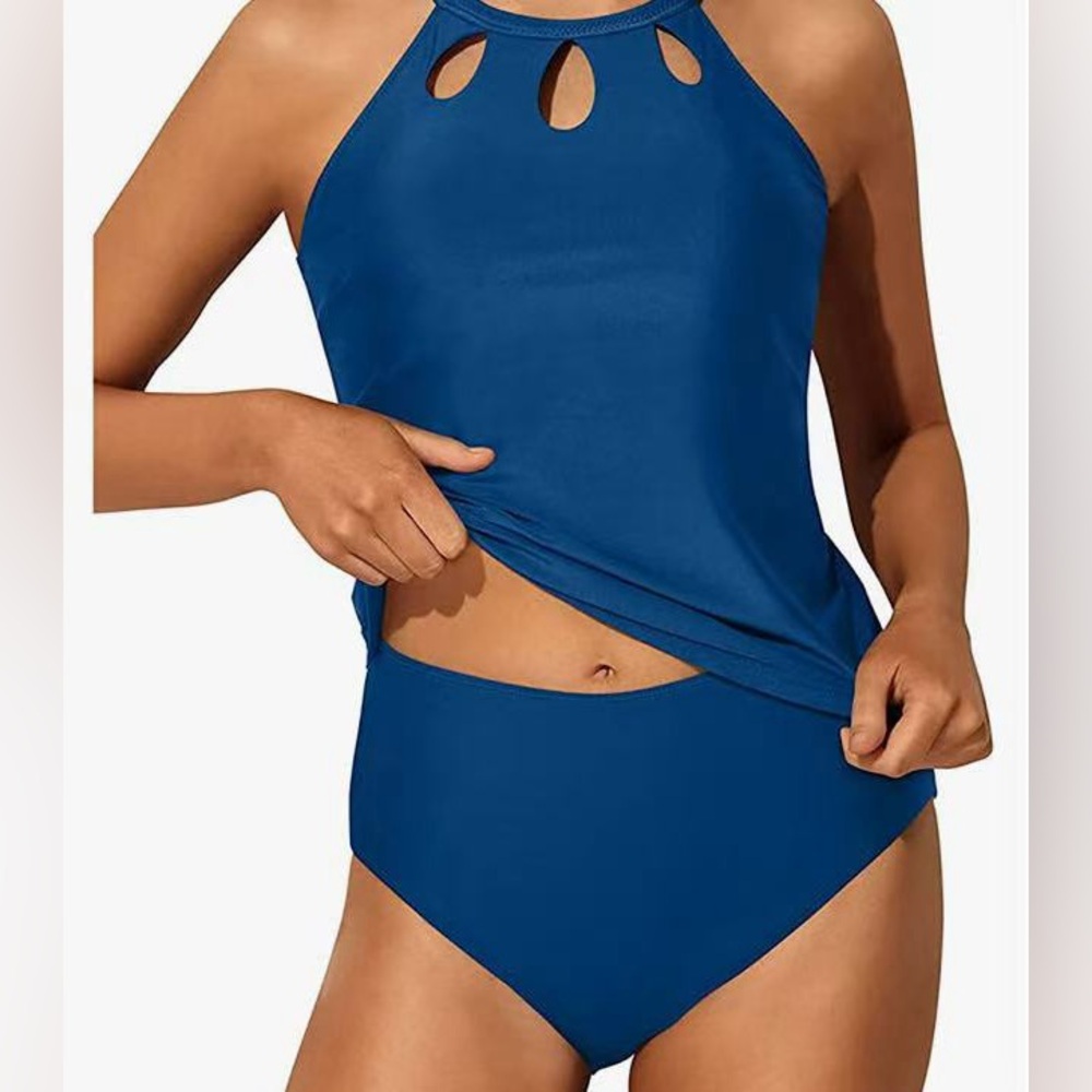 Yonique two pieces Women's Halter Neck Tankini Set
